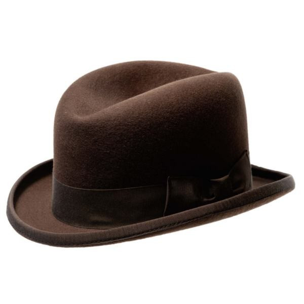 Schwarzer Homburger Hut mit klassischer Form und hochwertiger Verarbeitung