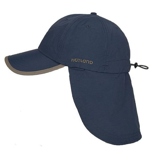 Outdoor-Cap "Stone" mit Nackentuch, Anti-Moskito Behandlung und Gummizug. Farbe State Blue.