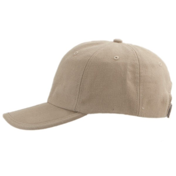 Jeansfarbiges Baseballcap aus Hanffasern und recyceltem Polyester; mit Klettverschluss und Klappschirm