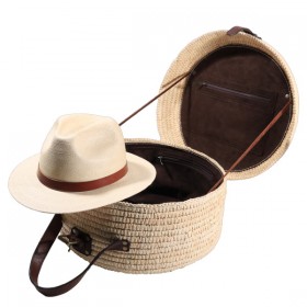 Hutkoffer abgebildet mit Hut, der Hut ist nicht Teil des Lieferumfangs