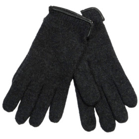 Woolmark Damenhandschuhe mit Paspel aus Leder, Farbe Anthrazit