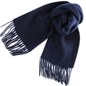 Cashmere Schal 180x30 cm mit Fransen, Farbe Marine