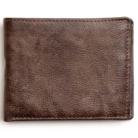 Braunes Submarine Portemonnaie aus gewaschenem Rindsleder mit strukturierter Oberfläche