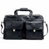 Schwarze Harold's Country Reisetasche mit zwei Vortaschen. Aus hochwertigem Leder.