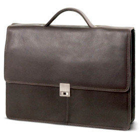 Braune Leder Aktentasche für Herren. Mit Handgriff.