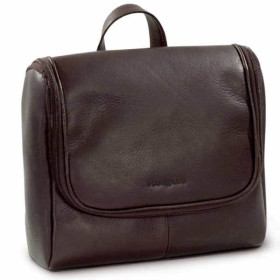 Herren-Necessaire aus braunem Leder.