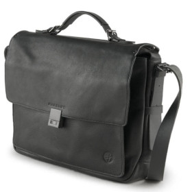 Ivy Lane Aktentasche aus schwarzem Leder. Für Herren. Mit Notebook-Fach.