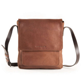 Ivy Lane Ledertasche für Herren. Aus hellbraunem Leder. Mit Schultergurt.