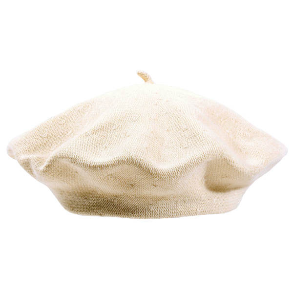 Sommer-Baskenmütze für Damen, aus leichtem Baumwollstoff. Farbe Flieder.