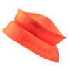 Damenhut aus glanzvollem Sisal-Stroh. Kann flach zusammengefaltet werden. Farbe: Orange.