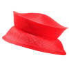 Damenhut aus glanzvollem Sisal-Stroh. Kann flach zusammengefaltet werden. Farbe: Rot.