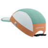 5 Panel Light Cap Baseballmütze in Türkis und Papaya von hinten mit Schnallenverschluss