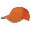 Baseballmütze mit Mesh-Einsatz und reflektierender Randzone am Schirm. Farbe Orange.