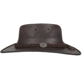 Barmah Foldaway Bronco Westernhut aus dunkelbraunem Leder