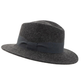 Eleganter Damen Regenhut aus Wollfilz in der Farbe Anthrazit