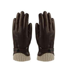 Tygo Lederhandschuhe mit Wollfutter. Farbe Braun.