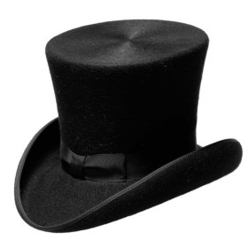 Zyinder im Empire-Stil. Aus schwarzem Haarfilz.