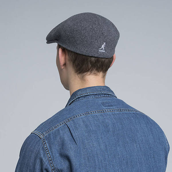 Kangol Wool 504 Schiebermütze in der Farbe Flanel (Dunkelgrau)