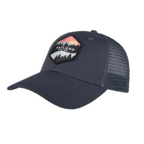 Trucker Cap mit Netzteil hinten und Hatland Aufnäher vorne. Farbe Marine.