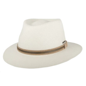 Panamahut Verdon aus hellem Panamastroh mit braunem Lederband