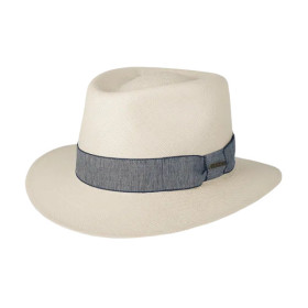 Panamahut "Claudio" mit jeansblauem Hutband
