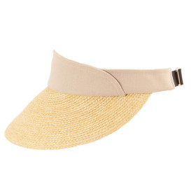 Visor aus Paperstroh mit Band aus Stoff. Farbe Nature.