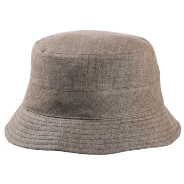 Bucket Hat Noe aus fein meliertem, beigem Leinenstoff