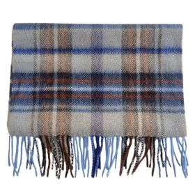 Schal aus reinem Kaschmir, kariert Blau