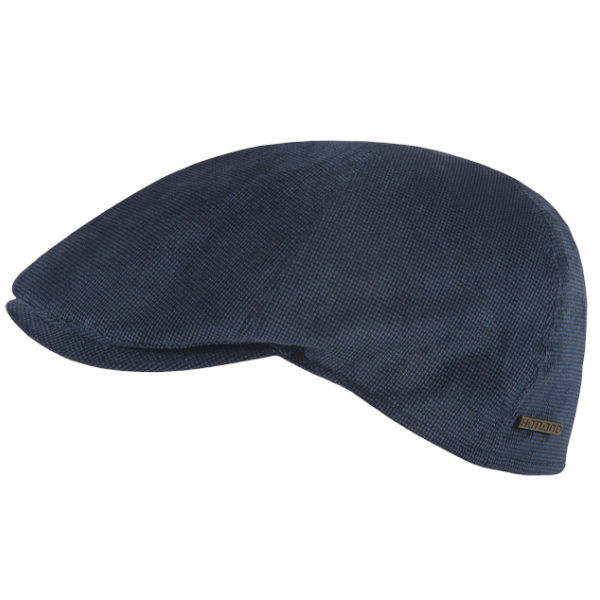 Fein gemusterte Schiebermütze in Navyblau