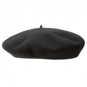 Klassisches Béret basque mit 9,5" Durchmesser. Farbe Schwarz.
