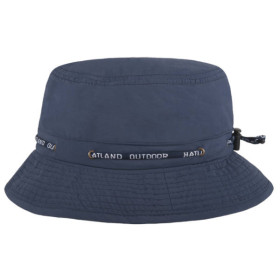 Bucket Hat mit UV-Schutz und Cordelstopper zum anpassen der Grösse. Farbe State Blue.