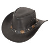 Schwarzer Cowboyhut "Reno" mit Dekoration aus Conchas und Nieten