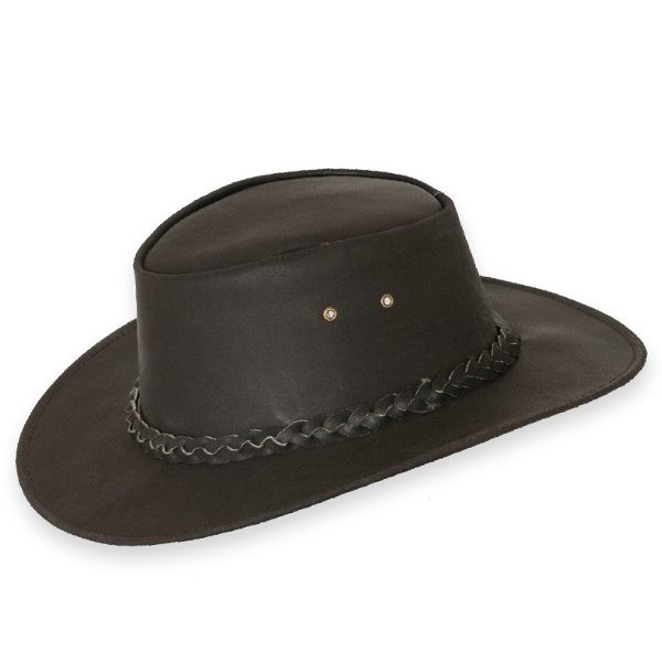 Cowboyhut "Jack" aus dunkelbraunem Leder
