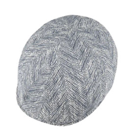 Flatcap Calais mit feinem Linienmuster in Navy