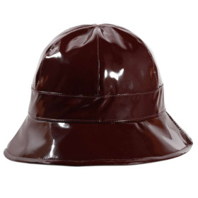 Glänzender Regenhut, stark wasserabweisend, mit Gummizug, Farbe Bordeaux