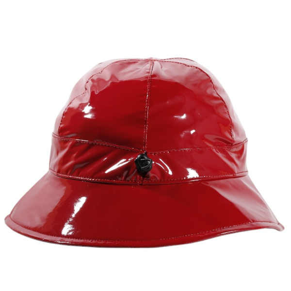 Glänzender Regenhut, stark wasserabweisend, mit Gummizug, Farbe Rot