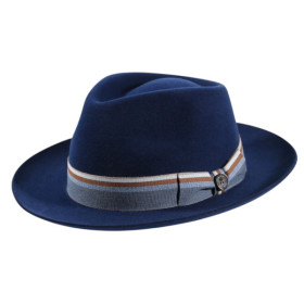 Bogart-Herrenhut aus Velours Haarfilz, Farbe: Marine