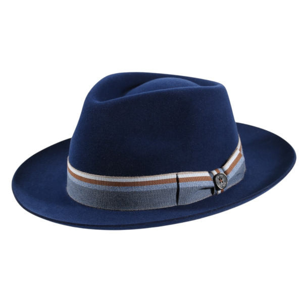 Bogart-Herrenhut aus Velours Haarfilz, Farbe: Marine