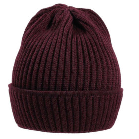 Umschlagmütze aus Merinowolle in Bordeaux