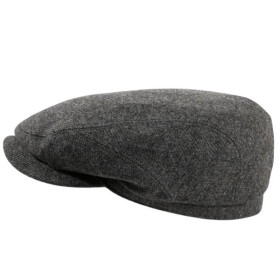 Schiebermütze aus Merinowolle in der Farbe Anthrazit
