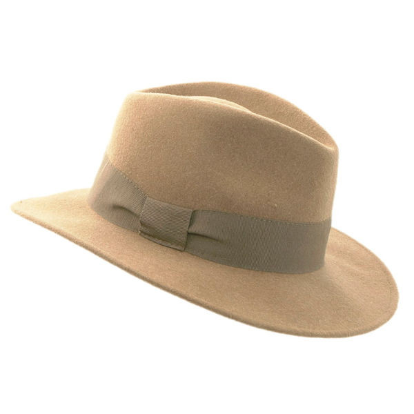 Eleganter Damen Regenhut aus Wollfilz in der Farbe Anthrazit