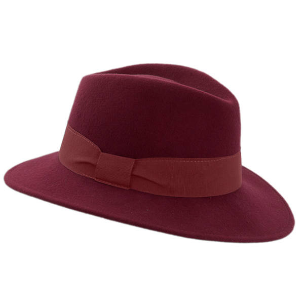 Eleganter Damen Regenhut aus Wollfilz in der Farbe Anthrazit