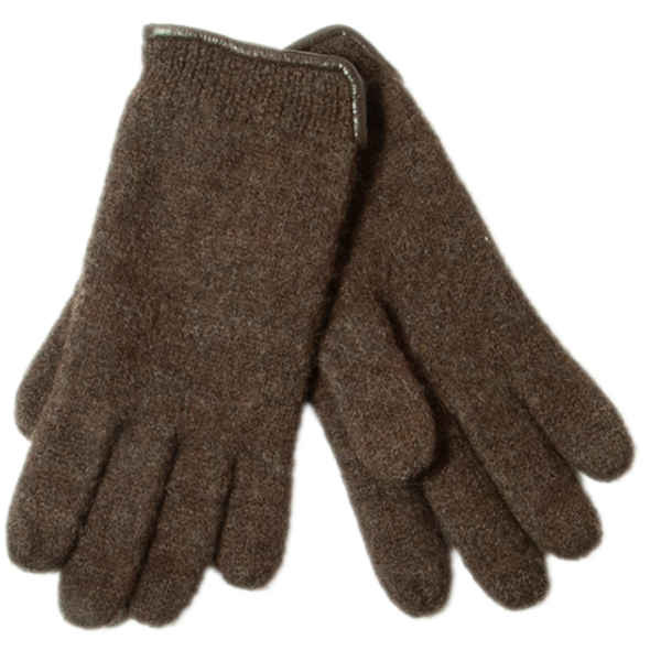 Woolmark Damenhandschuhe mit Paspel aus Leder, Farbe Anthrazit