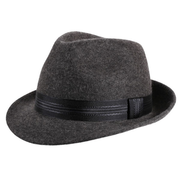 Grau-melierter Sporthut mit grauem Stoffband