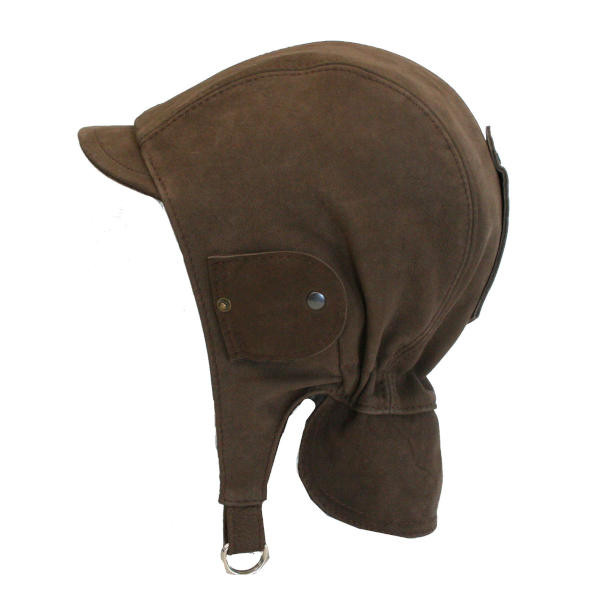 Braune Cabriolethaube aus echtem Nappaleder