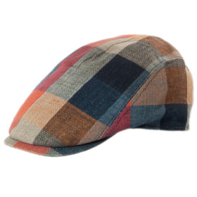 Mehrfarbig karierte Schiebermütze