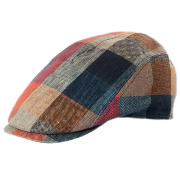 Mehrfarbig karierte Schiebermütze