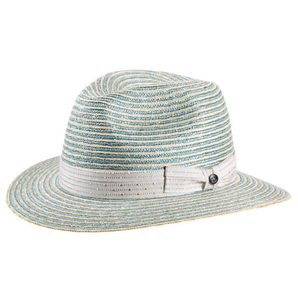 Traveller Strohhut aus natur und gletscherblauem Stroh