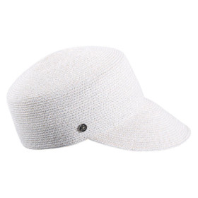 Sommercap aus meliertem Hanf- und Papierstroh. Farbe: Hellbeige