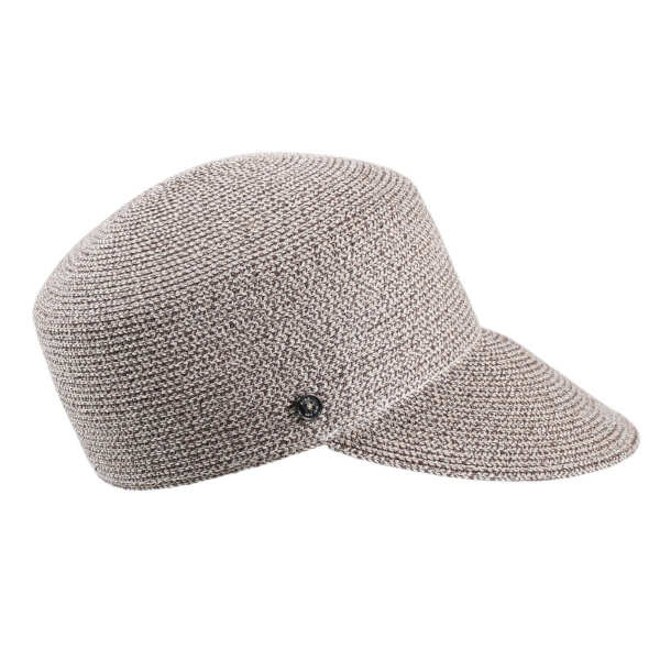 Sommercap aus meliertem Hanf- und Papierstroh. Farbe: Hellbeige